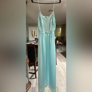 Vintage Lily of France Mint Lace Bodice Nightgown
